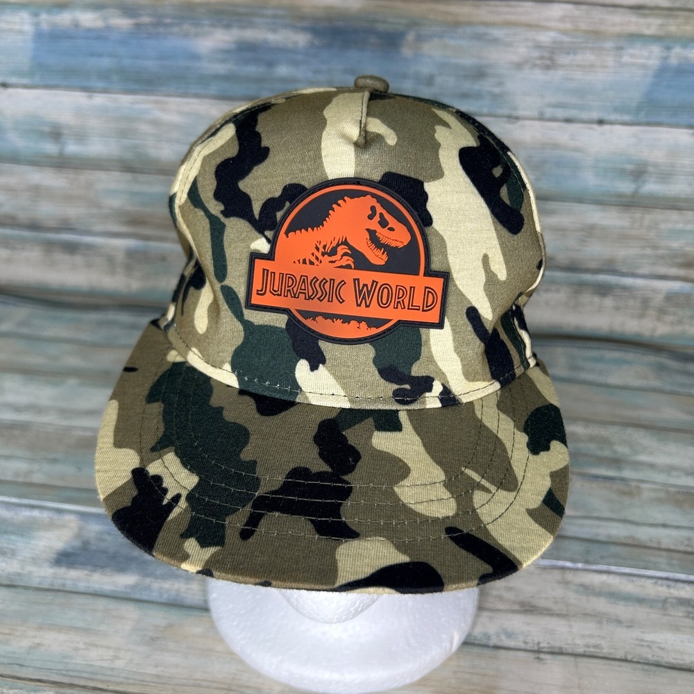 Jurassic World Universal Studios Camo One Size Youth Snap Back‎ Cap Hat Dinosaur
